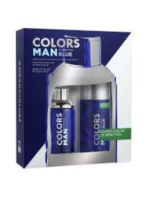 BENETTON COLORS BLUE FOR MEN (EDT 100ML +  DEO 150ML)